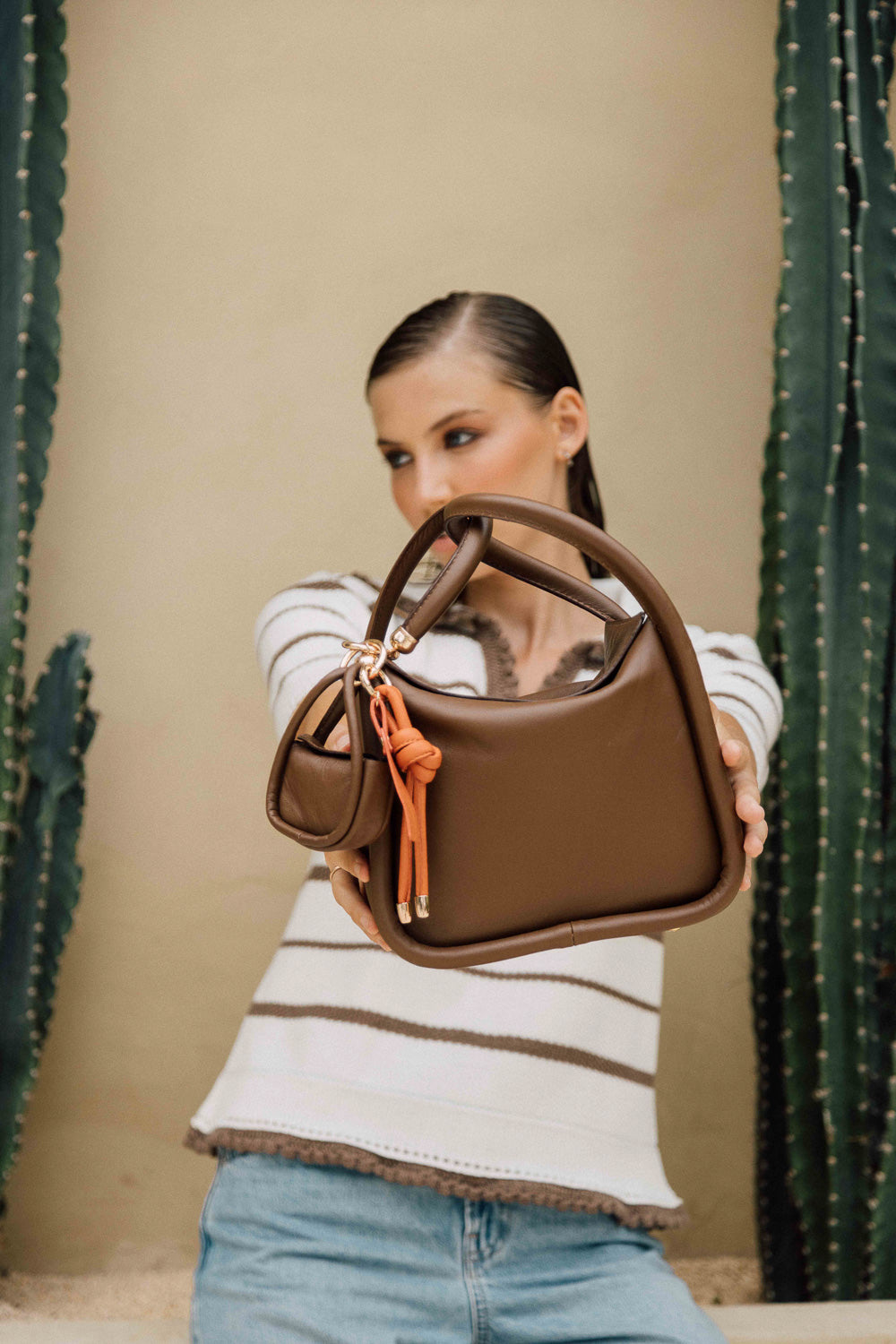 Sole Bag Charm Camel