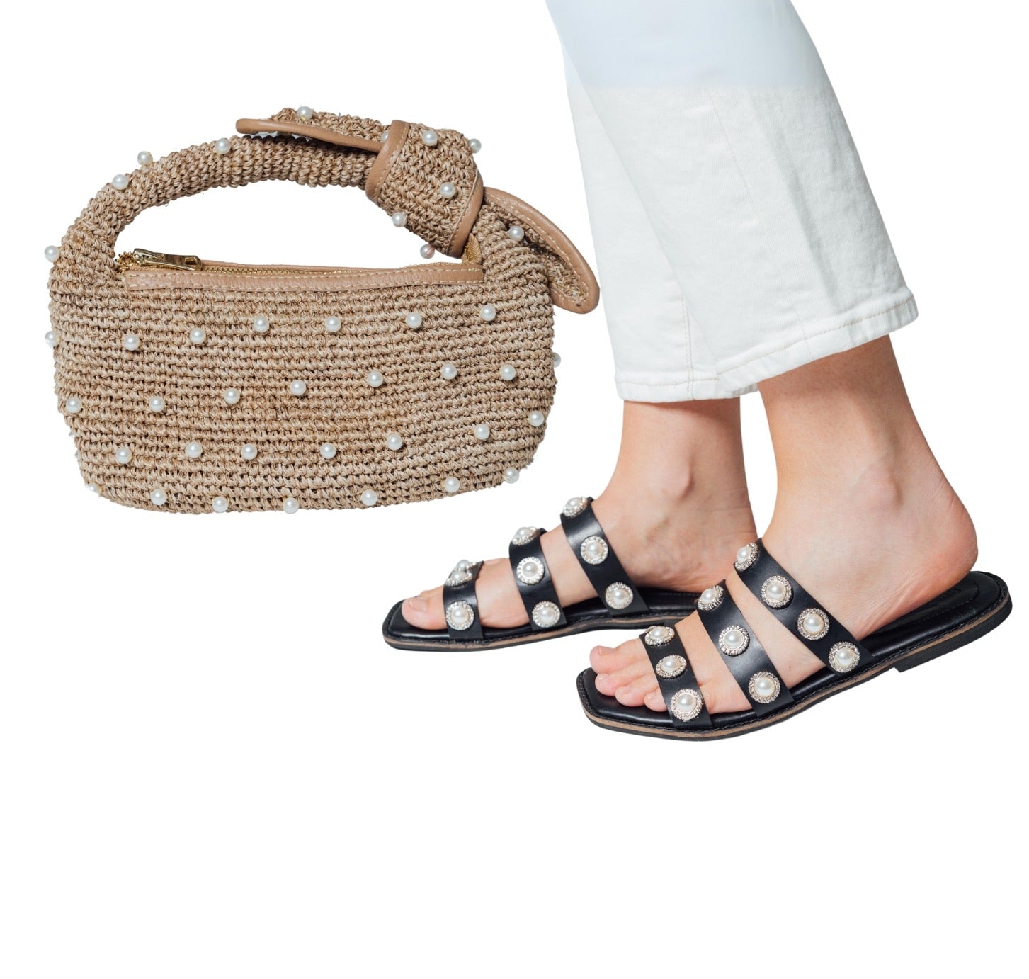 Perla Bag + Perla Sandals Negras