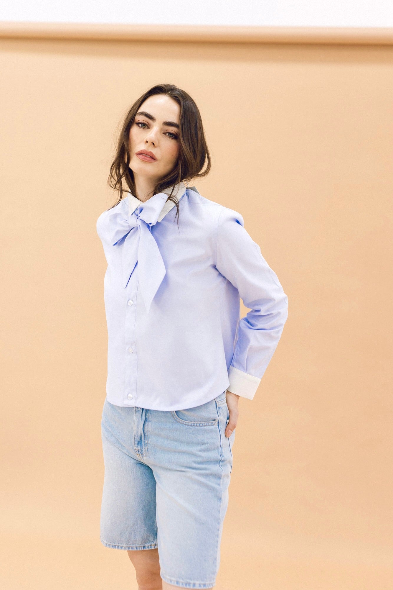 Camisa Flora Baby Blue