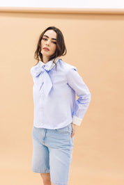 Camisa Flora Baby Blue