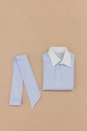 Camisa Flora Baby Blue