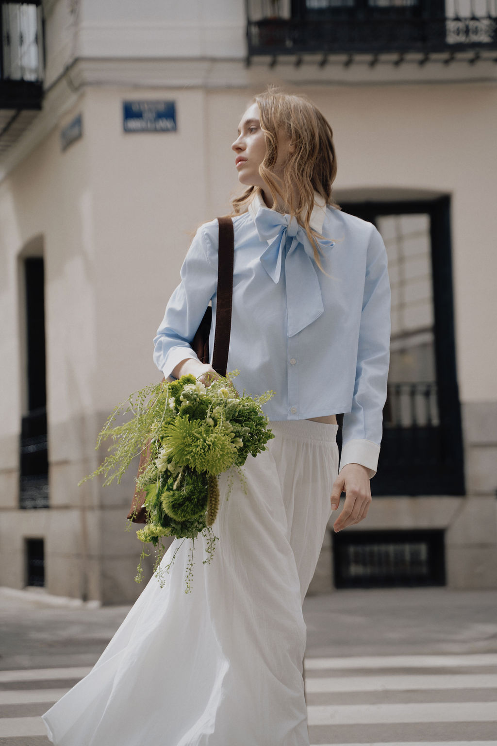 Camisa Flora Baby Blue